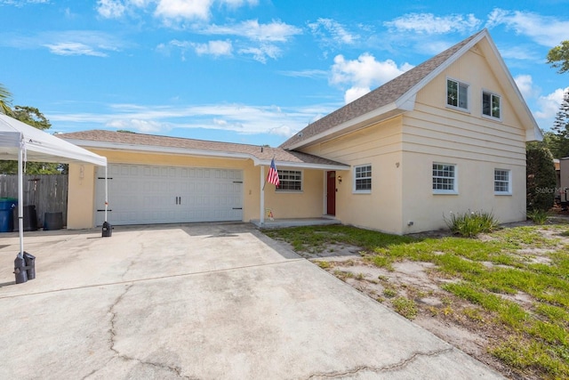 view of front of house with a garage