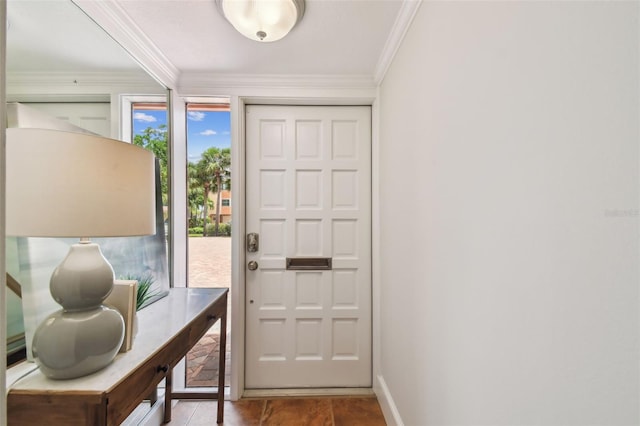 foyer entrance with crown molding