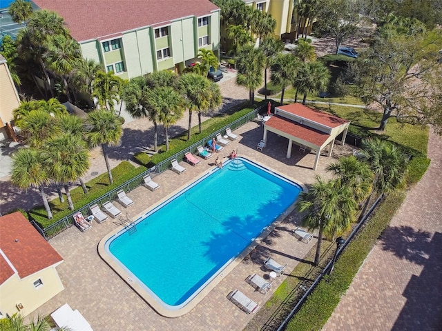 view of pool featuring a patio area