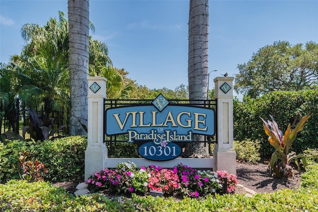 view of community sign