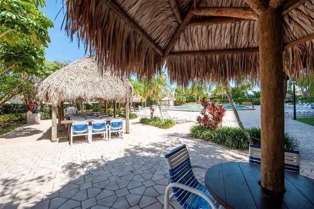 view of patio / terrace with a community pool