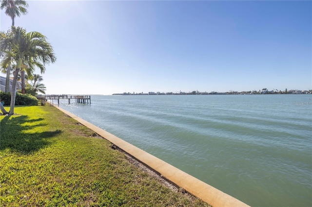 water view with a boat dock