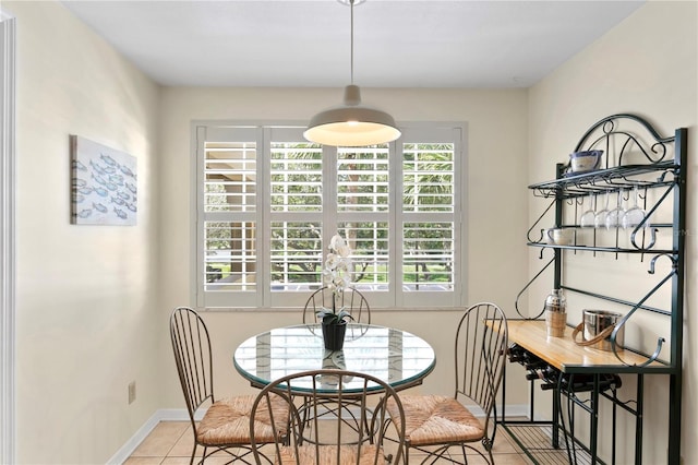 view of tiled dining room