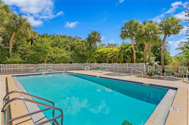 view of pool featuring a patio