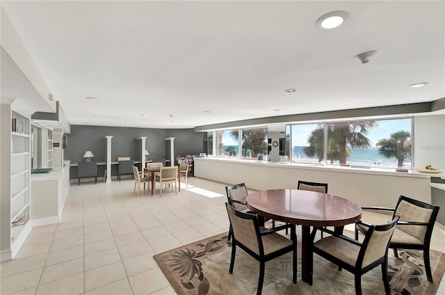 view of tiled dining area