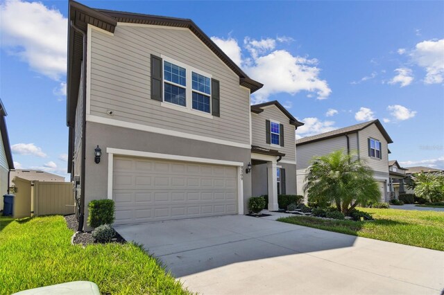 view of front property with a garage