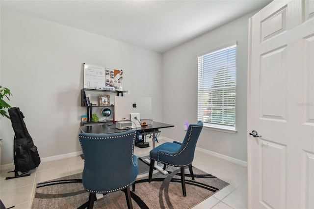 tiled office with a wealth of natural light