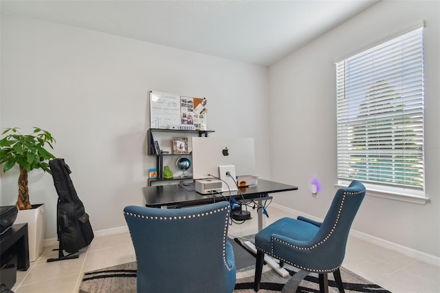 tiled office with plenty of natural light