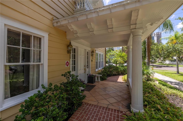 view of patio / terrace with a porch