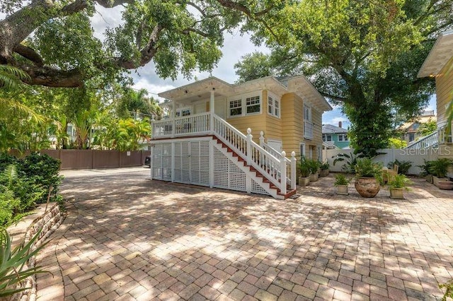 view of front of house with a patio