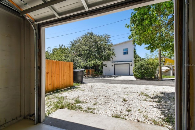 view of garage