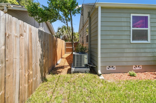 view of home's exterior featuring central AC