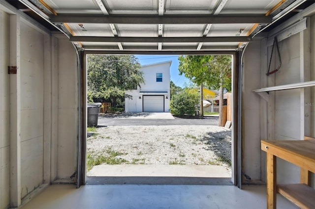 view of garage