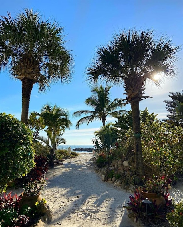 exterior space featuring a water view