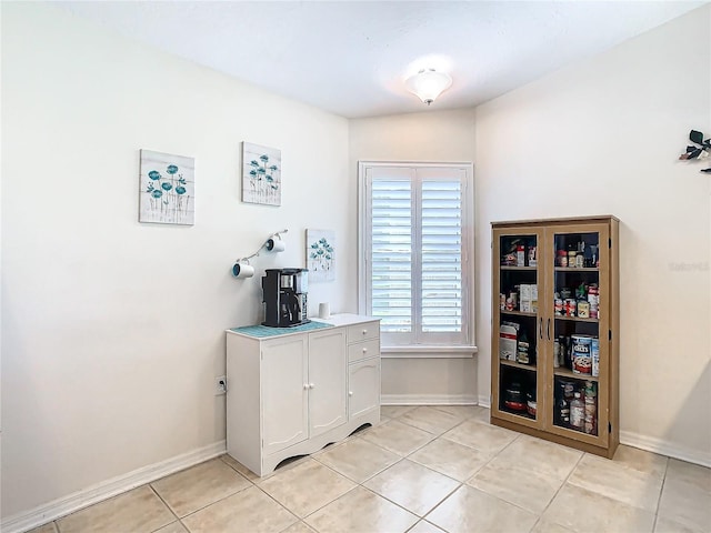 office featuring light tile patterned flooring