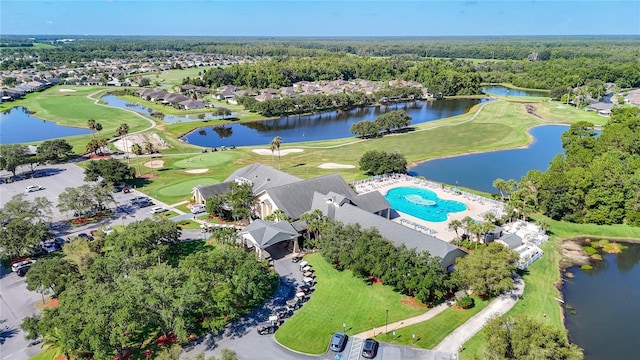 11247 Corey Pavin Ln, San Antonio, FL 33576 - birds eye view of property featuring view of golf course and a water view