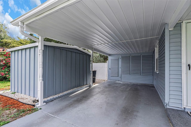 view of patio / terrace featuring a carport