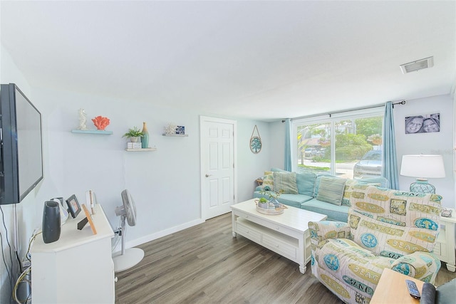 living room featuring hardwood / wood-style floors