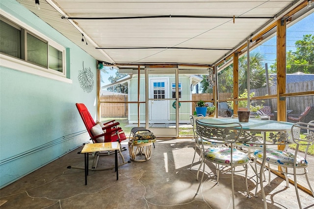 view of sunroom