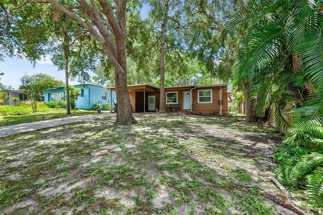 view of single story home