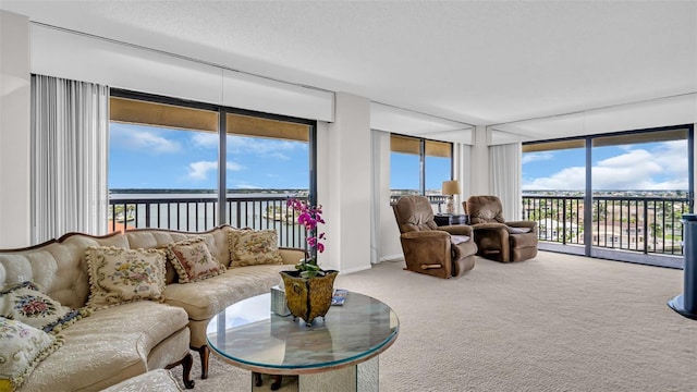 sunroom / solarium featuring a healthy amount of sunlight and a water view