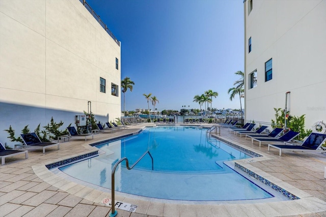 view of pool with a patio area