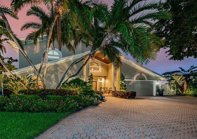 view of front of home with a garage