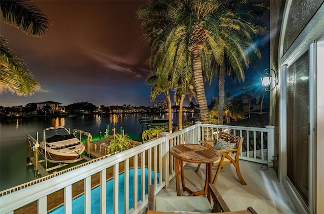 balcony with a water view