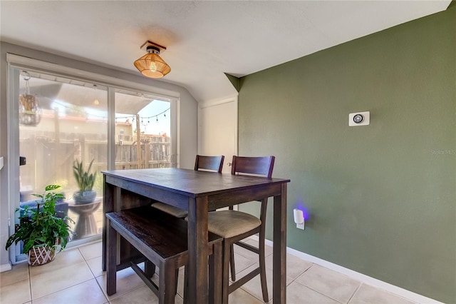 view of tiled dining area