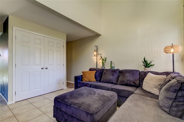 view of tiled living room