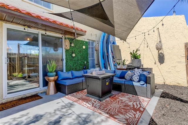 view of patio / terrace with an outdoor living space