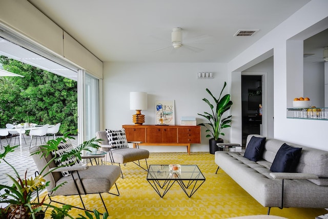 440 64th Ave, St Pete Beach, FL 33706 - living room featuring ceiling fan