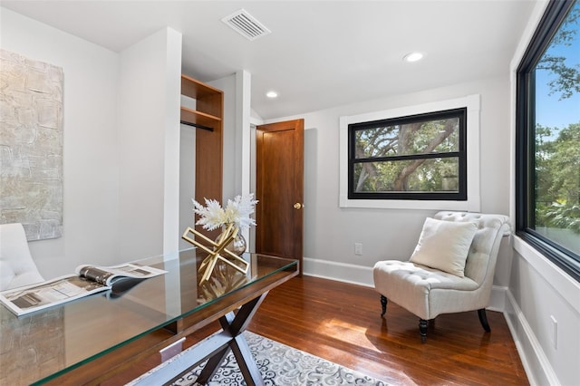 office space featuring hardwood / wood-style flooring and a wealth of natural light