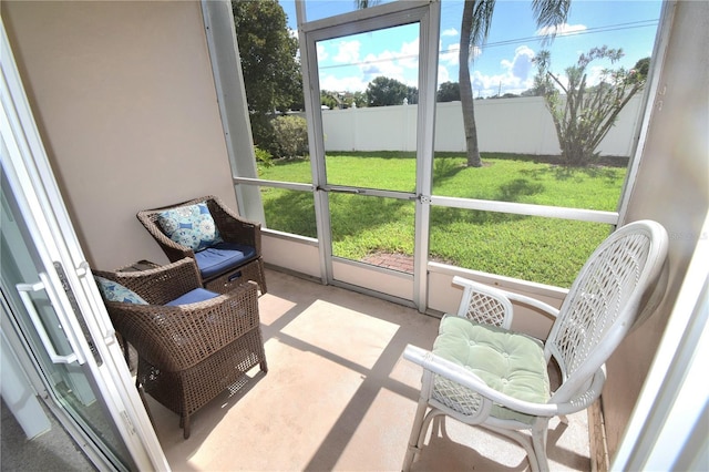 view of sunroom