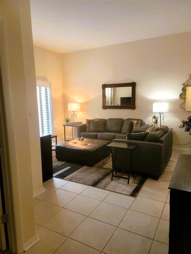 view of tiled living room