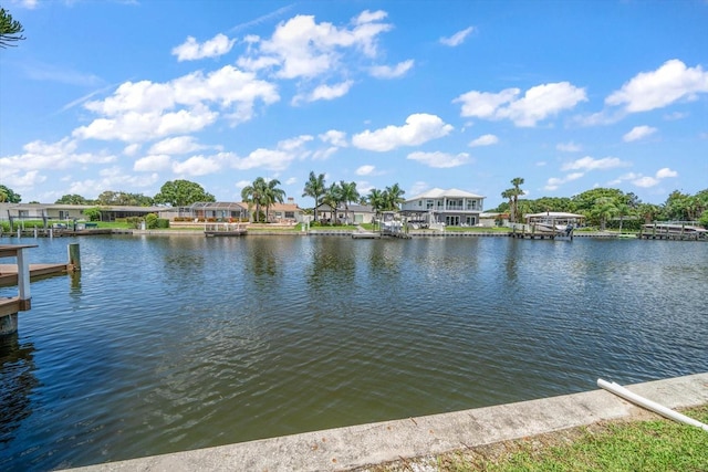 water view with a dock