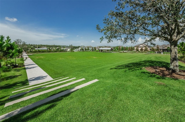 view of property's community featuring a yard