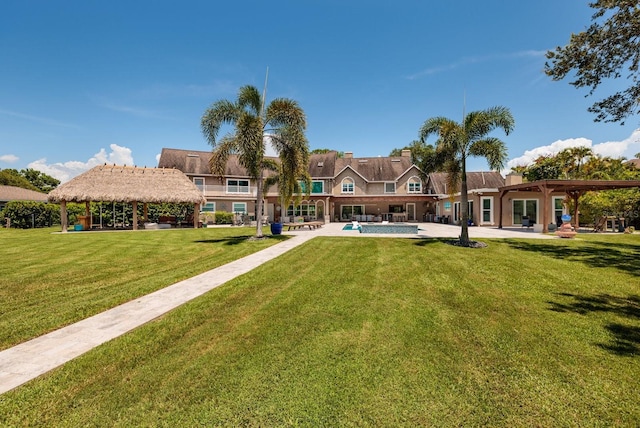 view of yard with a gazebo