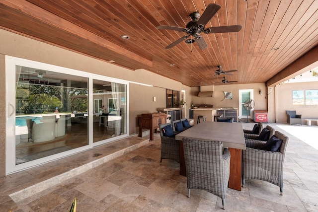 view of patio with an outdoor kitchen