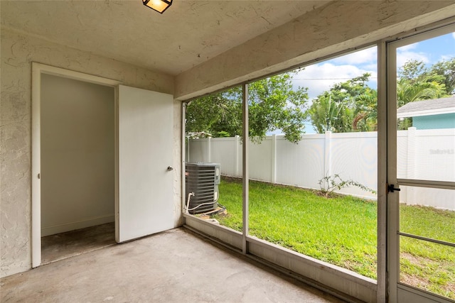 view of unfurnished sunroom