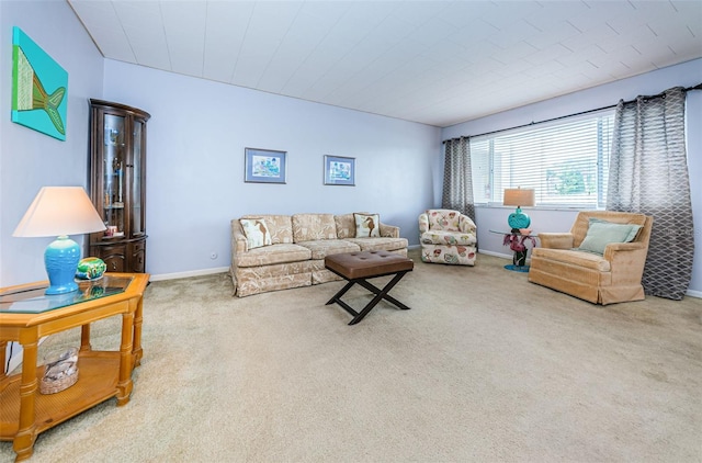 living room with carpet flooring