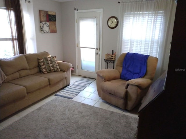 view of tiled living room