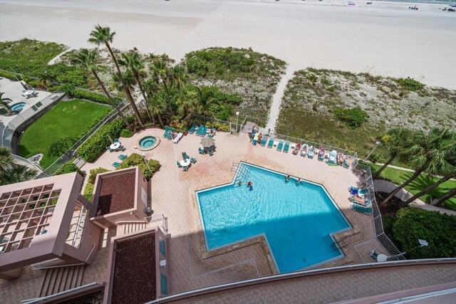 view of pool featuring a patio area