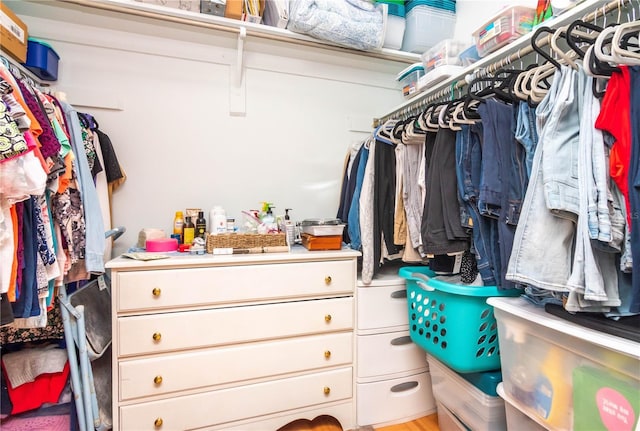 view of walk in closet