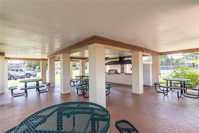 view of patio featuring area for grilling