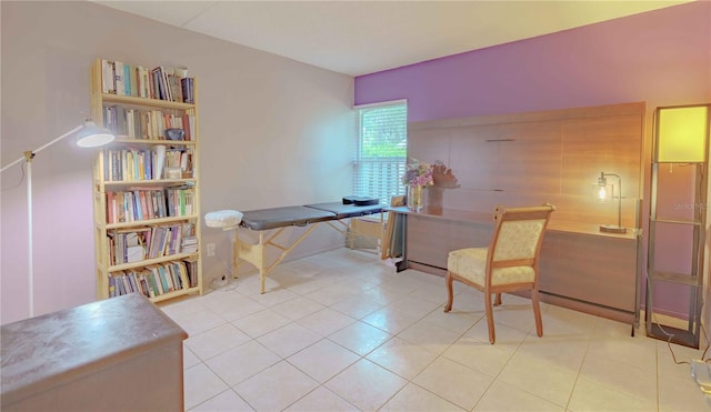 office area featuring tile patterned flooring