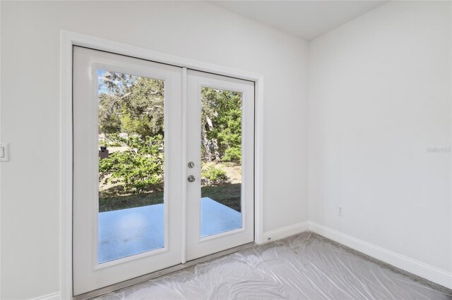 doorway to outside featuring french doors