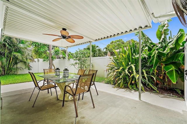 view of patio / terrace with ceiling fan