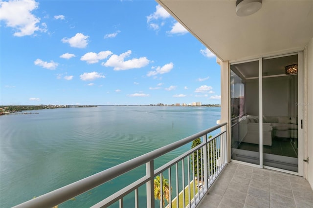 balcony with a water view