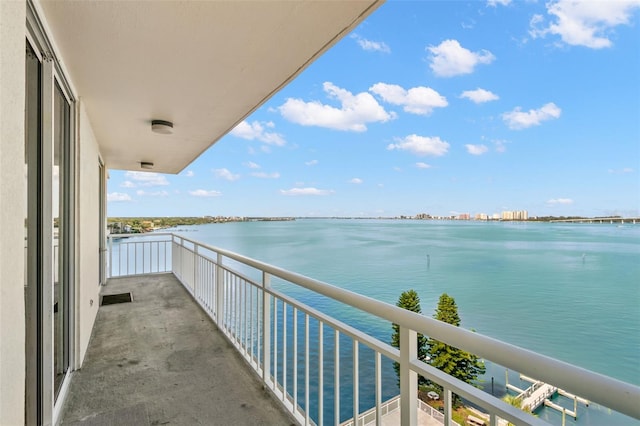 balcony with a water view